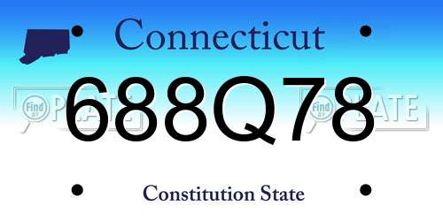 688Q78 Connecticut License Plate