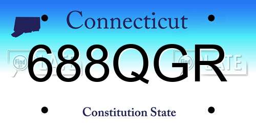 688QGR Connecticut License Plate