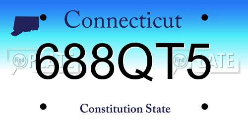 688QT5 Connecticut License Plate