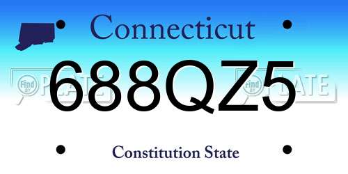 688QZ5 Connecticut License Plate