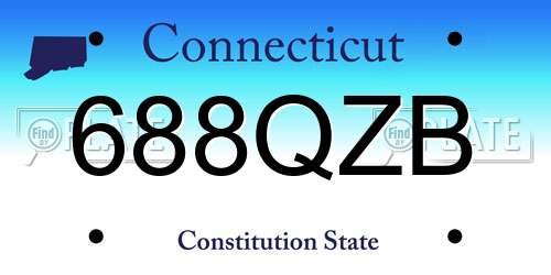 688QZB Connecticut License Plate