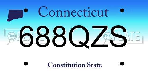 688QZS Connecticut License Plate