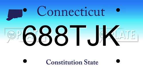 688TJK Connecticut License Plate