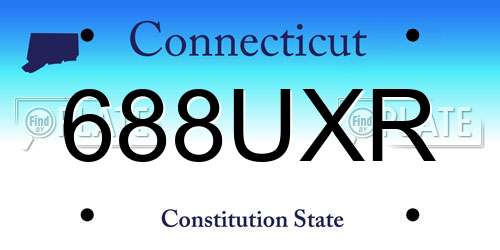688UXR Connecticut License Plate