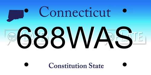 688WAS Connecticut License Plate