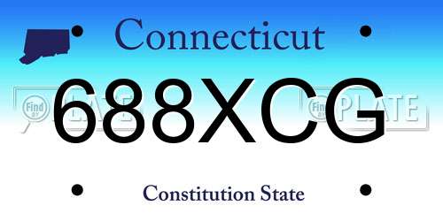 688XCG Connecticut License Plate