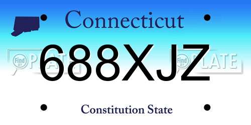 688XJZ Connecticut License Plate