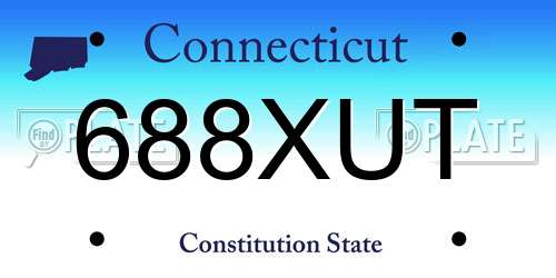 688XUT Connecticut License Plate