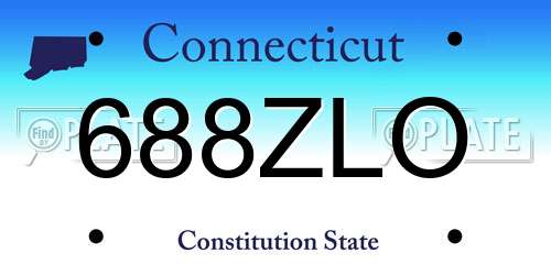 688ZLO Connecticut License Plate