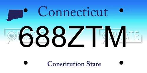 688ZTM Connecticut License Plate