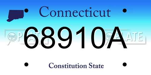 68910A Connecticut License Plate