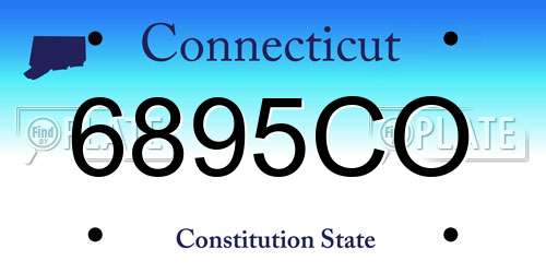 6895CO Connecticut License Plate