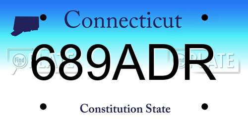 689ADR Connecticut License Plate
