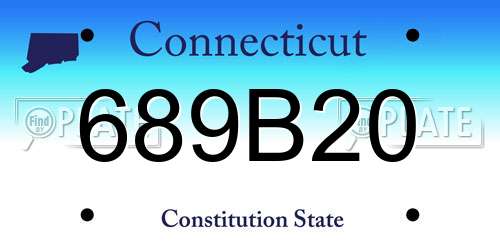 689B20 Connecticut License Plate