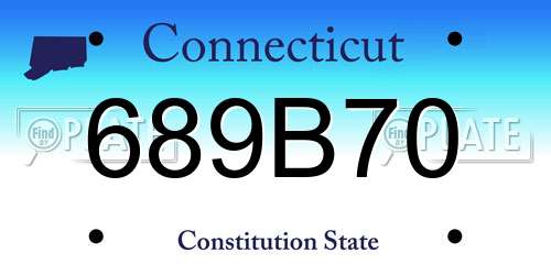 689B70 Connecticut License Plate