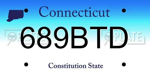 689BTD Connecticut License Plate