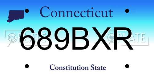 689BXR Connecticut License Plate