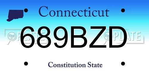 689BZD Connecticut License Plate