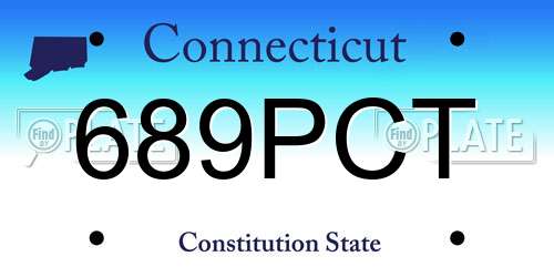 689PCT Connecticut License Plate