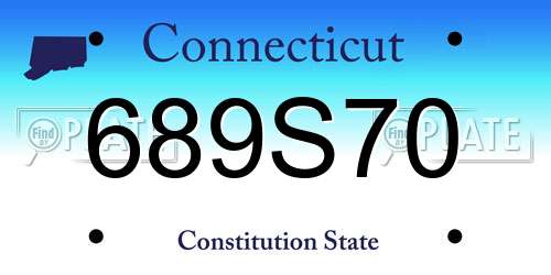 689S70 Connecticut License Plate