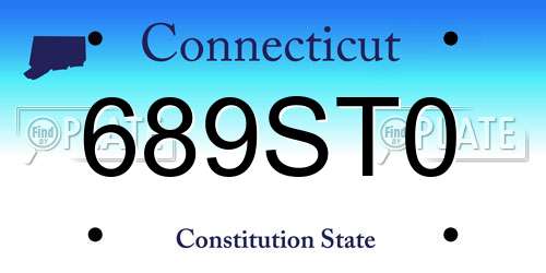 689ST0 Connecticut License Plate