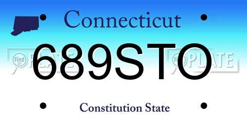 689STO Connecticut License Plate