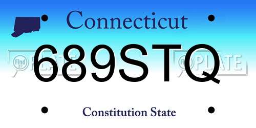 689STQ Connecticut License Plate