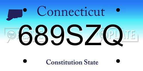 689SZQ Connecticut License Plate