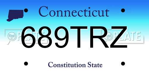 689TRZ Connecticut License Plate