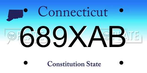 689XAB Connecticut License Plate