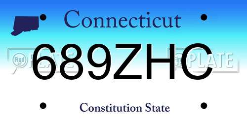 689ZHC Connecticut License Plate