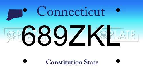 689ZKL Connecticut License Plate