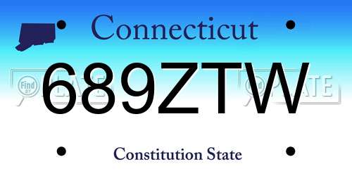 689ZTW Connecticut License Plate