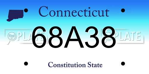 68A38 Connecticut License Plate