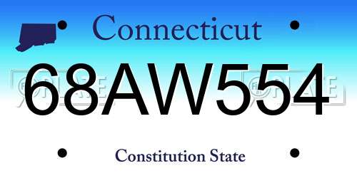 68AW554 Connecticut License Plate