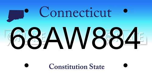 68AW884 Connecticut License Plate