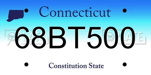 68BT500 Connecticut License Plate