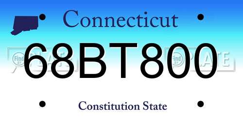 68BT800 Connecticut License Plate