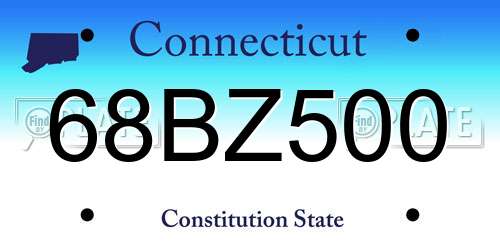 68BZ500 Connecticut License Plate