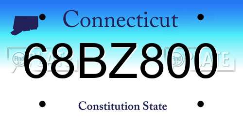 68BZ800 Connecticut License Plate