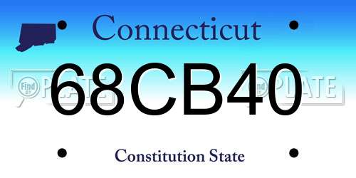 68CB40 Connecticut License Plate