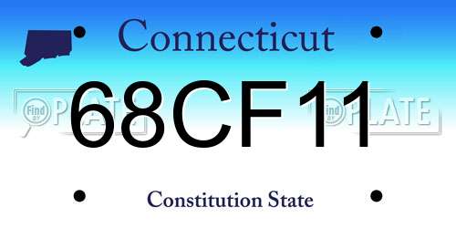 68CF11 Connecticut License Plate
