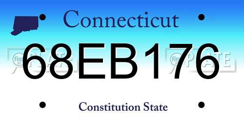 68EB176 Connecticut License Plate