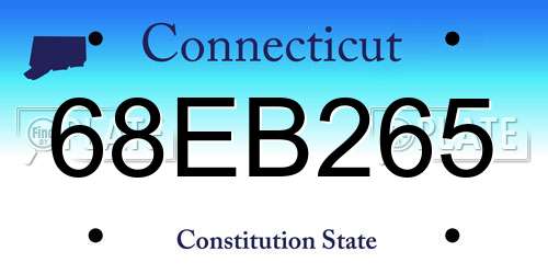 68EB265 Connecticut License Plate