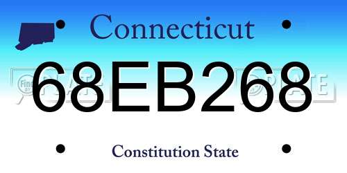 68EB268 Connecticut License Plate