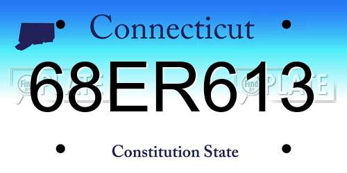 68ER613 Connecticut License Plate