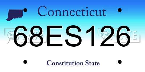 68ES126 Connecticut License Plate