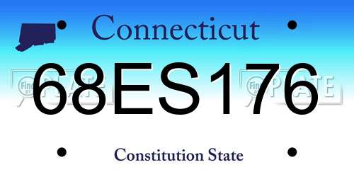 68ES176 Connecticut License Plate