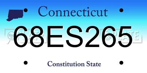 68ES265 Connecticut License Plate