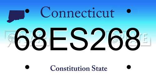 68ES268 Connecticut License Plate